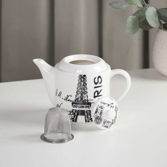 Набор чайный керамический «Страны», 3 предмета: чайник 400 мл, 2 кружки 230 мл, рисунок МИКС Набор чайный керамический «Страны», 3 предмета: чайник 400 мл, 2 кружки 230 мл, рисунок МИКС