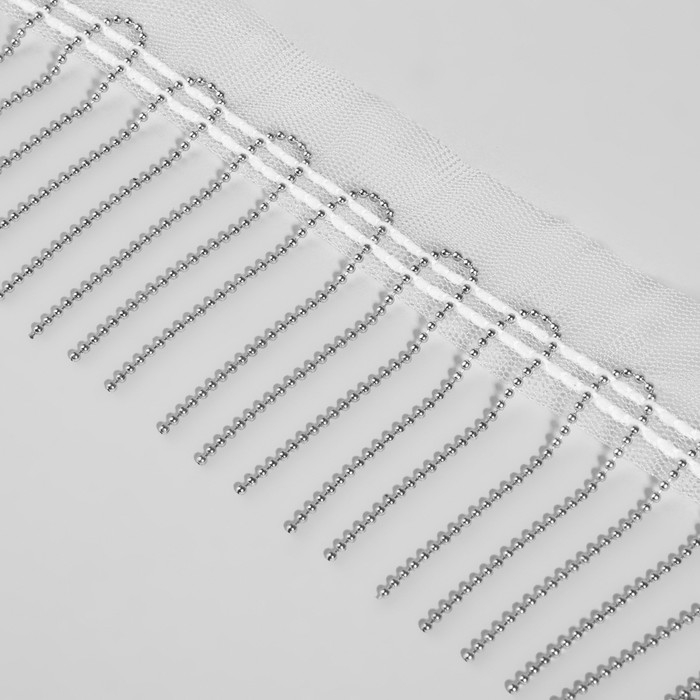 Тесьма декоративная «Бахрома», металлизированная, 5 см, 4,5 ± 0,5 м, цвет белый Тесьма декоративная «Бахрома», металлизированная, 5 см, 4,5 ± 0,5 м, цвет белый