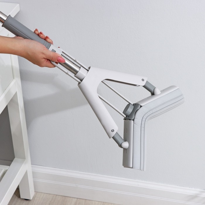 Швабра для мытья пола PVA Raccoon, со складным отжимом, насадка 28×6 см, стальная ручка с 3 секциями 130 см Швабра для мытья пола PVA Raccoon, со складным отжимом, насадка 28×6 см, стальная ручка с 3 секциями 130 см