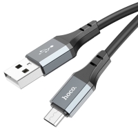 Кабель Hoco X92, MicroUSB - USB, 2.4 А, 3 м, оплётка силикон, чёрный