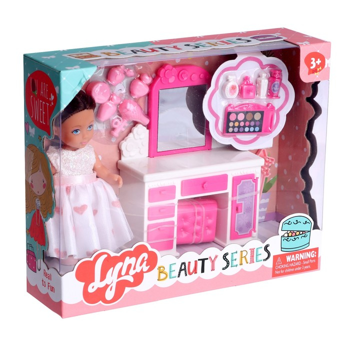 Кукла малышка Парикмахер Lyna с набором мебели и аксессуарами, МИКС Кукла малышка Парикмахер Lyna с набором мебели и аксессуарами, МИКС