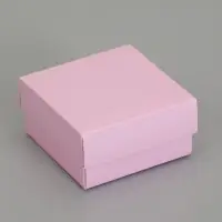 Коробка складная, крышка-дно, розовая, 10 х 10 х 5 см