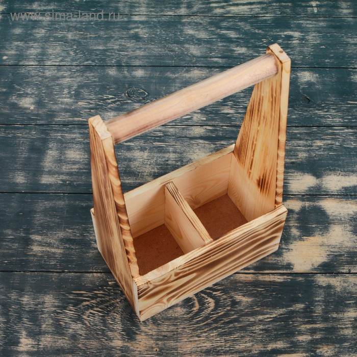 Переноска для 2 бутылок с деревянной ручкой, 21х11,5х30,5 см, экзотик Переноска для 2 бутылок с деревянной ручкой, 21х11,5х30,5 см, экзотик