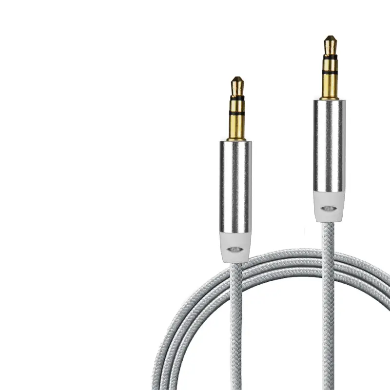 Кабель AUX 3,5 на 3,5 1M  серебро
