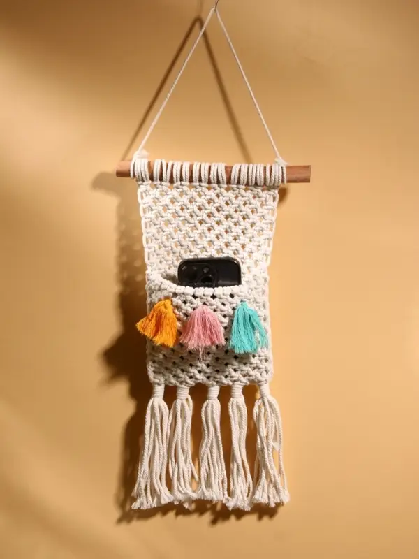 Кармашек текстильный, подвесной, 22&times;50 см, белый