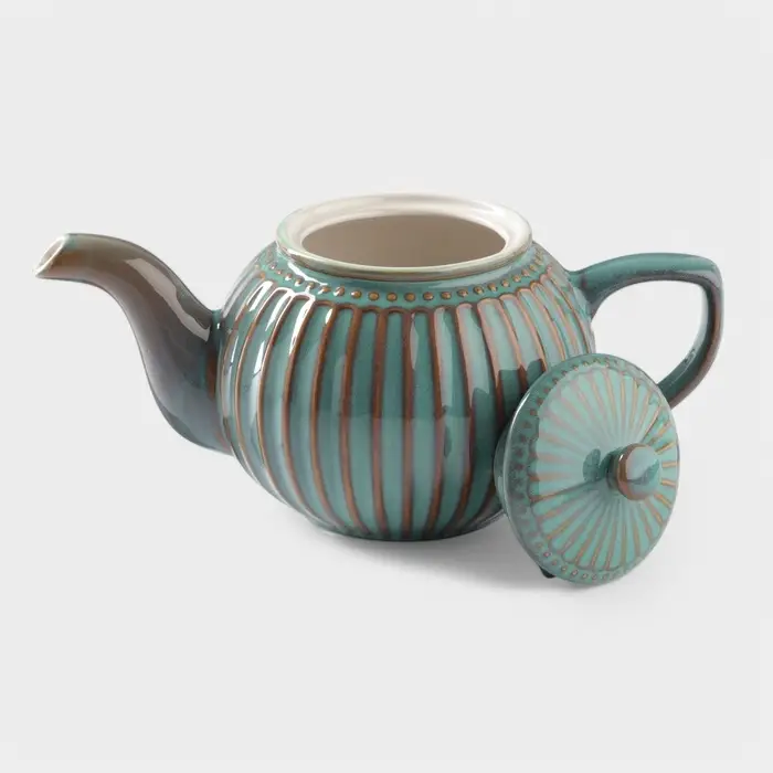 Заварочный чайник Доляна &laquo;Винтаж&raquo;, 1.1 л, керамика, бирюзовый