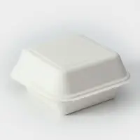 Ланч - бокс, коробка для бенто-торта и бургера, 15,2×15,2×8 см, сахарный тростник, 50 шт/уп