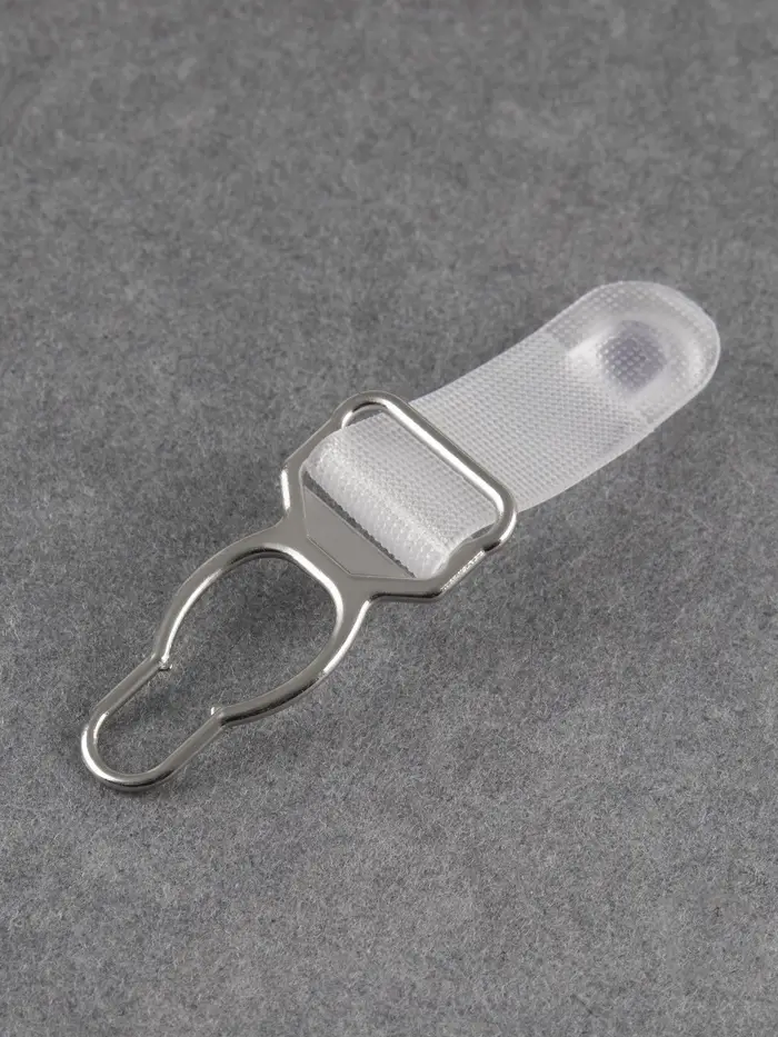 Застёжка для чулок, металлическая, 12 мм, 4 шт., прозрачная Застёжка для чулок, металлическая, 12 мм, 4 шт., прозрачная