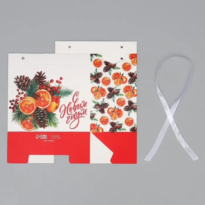 Коробка для сладостей «С Новым годом!», апельсины, 10 х 18 х 14 см Коробка для сладостей «С Новым годом!», апельсины, 10 х 18 х 14 см