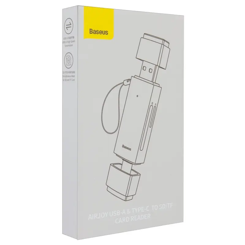 Картридер Lite Series adapter SD/TF на Type-C и USB Baseus gray WKQX060113