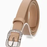 Ремень женский, металлическая пряжка, 2.3&times;105 см, бежевый