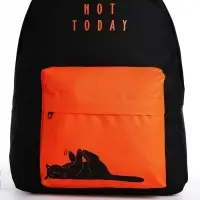 Рюкзак школьный, отдел на молнии, наружный карман, чёрный