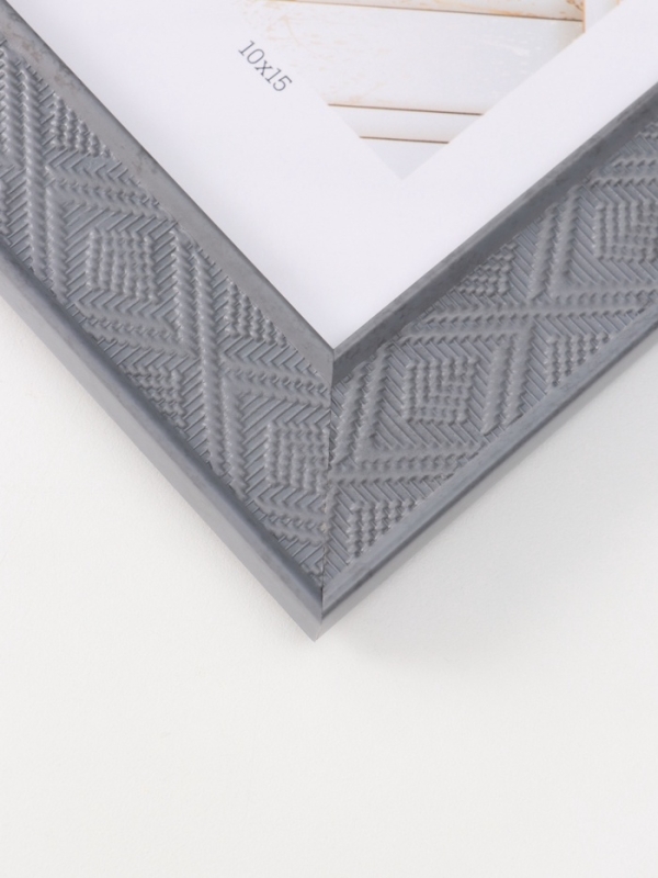 Фоторамка пластик Фоторамка пластик "МИРАМ" 10х15 см, тёмно-серый