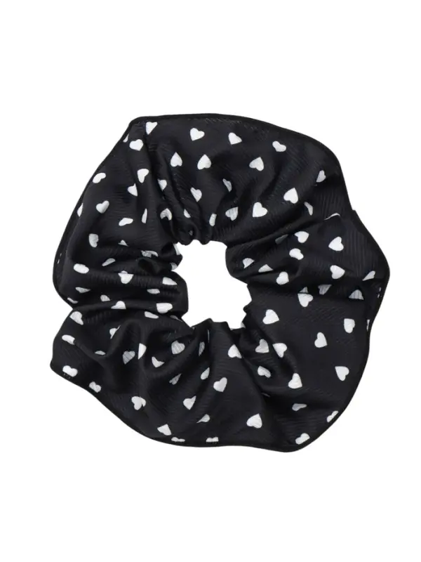 Резинка для волос "Орбита гранд" сердца, 15 см, бело-чёрный