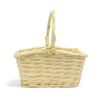 Корзина плетеная ИВА 27х22х14 см ПЛЕТ ручка h=13 см белая