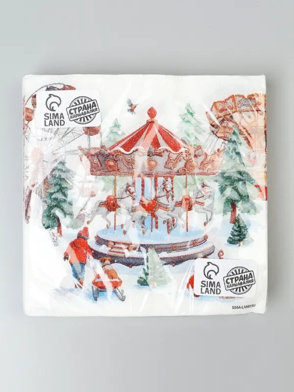 Салфетки бумажные двухслойные "Новогодние забавы", 33*33 см, набор 20 штук