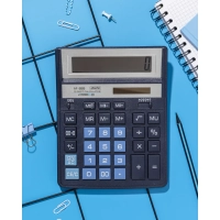 Калькулятор настольный ПОЛН.Attache AF-888,12р,дв.пит,204x158мм, темно-син