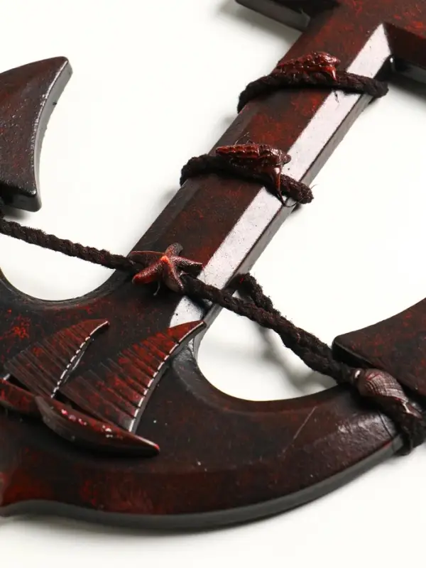 Якорь интерьерный с веревкой Якорь интерьерный с веревкой "Парусник" красно-коричневый 33х23х2 см