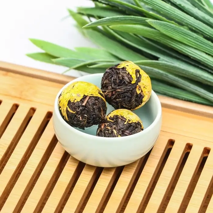 Китайский связанный зеленый чай, 50 г, желтая хризантема Китайский связанный зеленый чай, 50 г, желтая хризантема