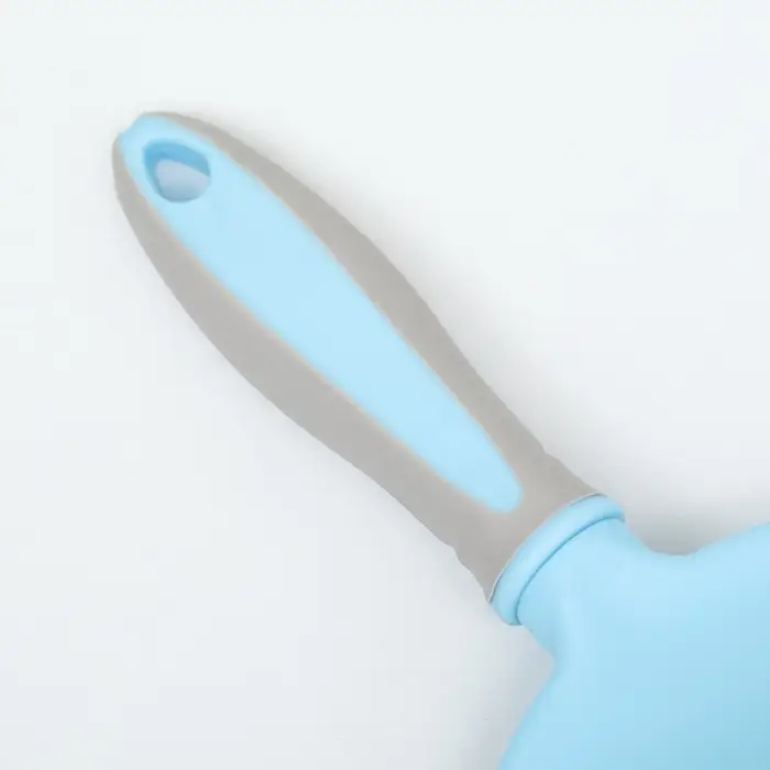 Пуходёрка средняя, 9.5&times;16.5 см, мягкая, с закруглёнными зубьями, пластик, голубая