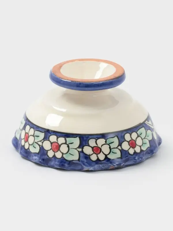 Конфетница узбекская Риштанская Керамика &laquo;Цветы&raquo;, 12 см, синяя