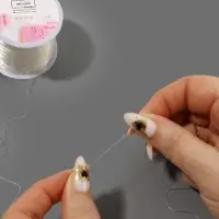 Нить для плетения, эластичная, 100&plusmn;1 м, d=0.4 мм, прозрачная