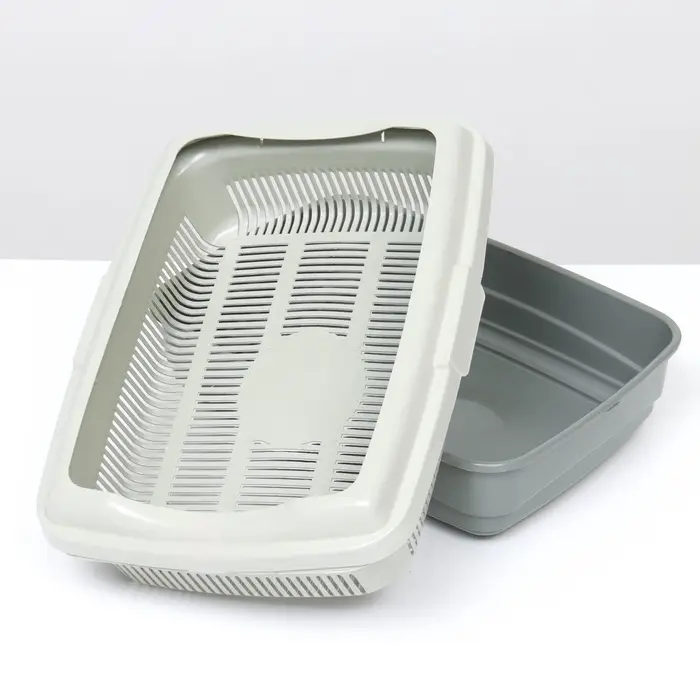 Лоток большой с сеткой и бортиком Atlantis &laquo;Стандарт&raquo;, 43&times;33&times;12.5 см, серый