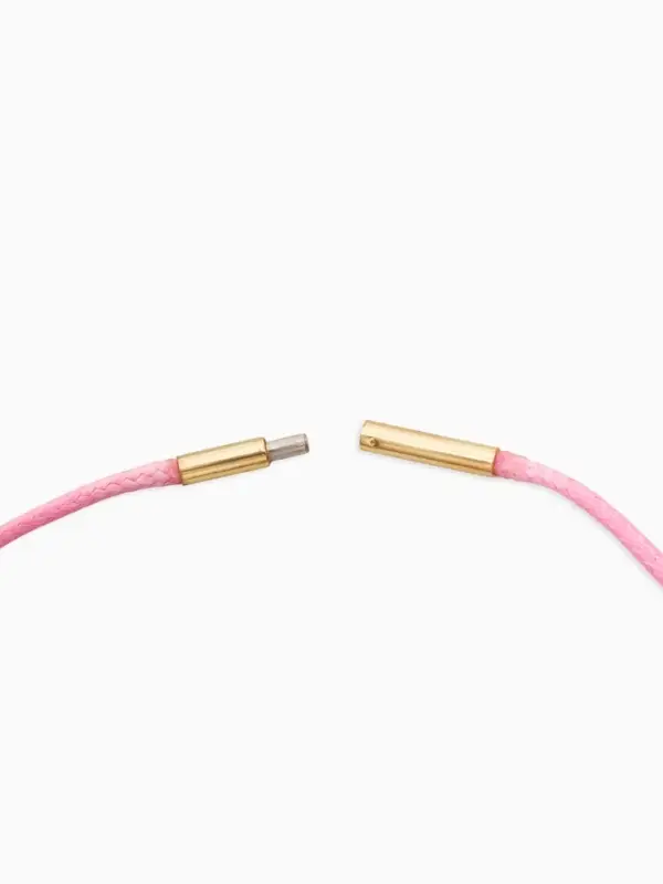 Шнурок вощеный 40см d=2 мм, винтовой замок, нейлон, цвет розовый с золотом