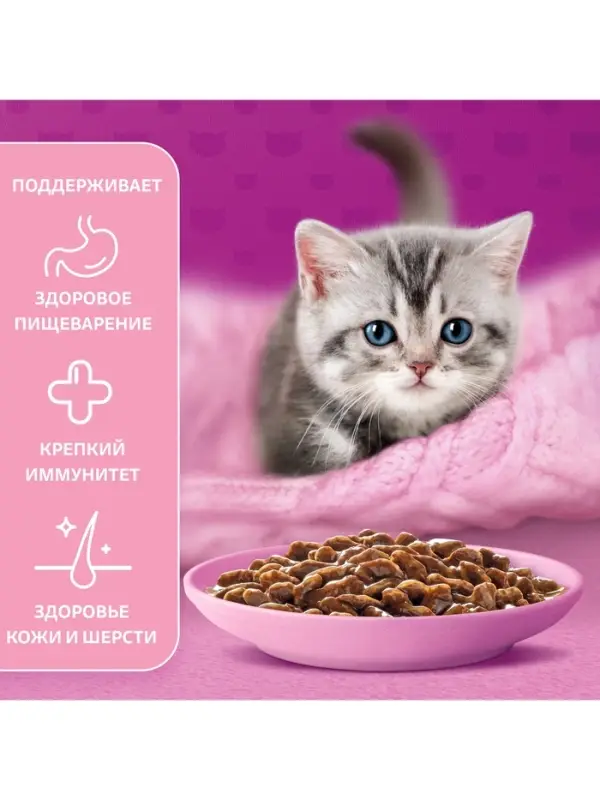 Влажный корм Whiskas для котят, рагу ягненок, 75 г