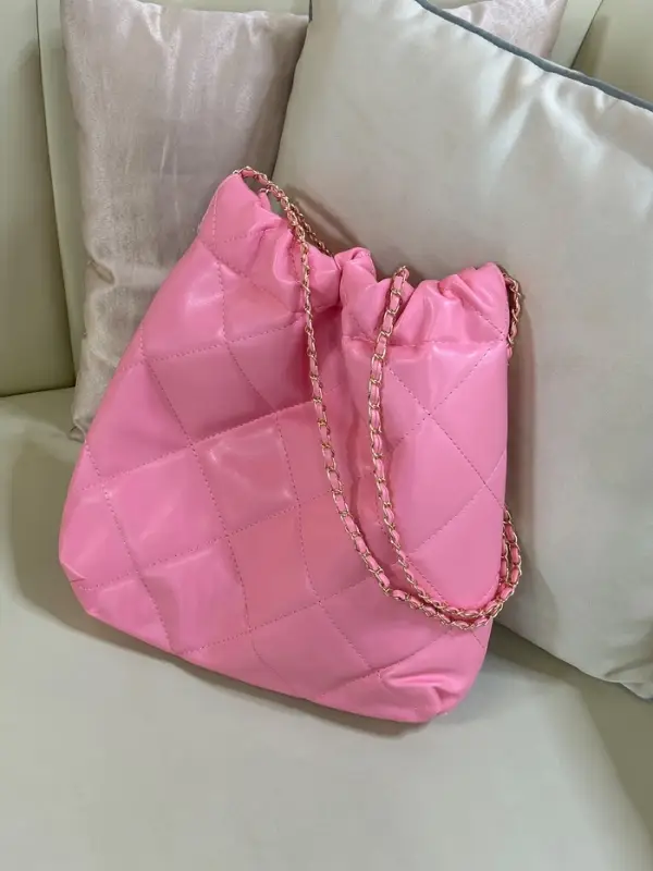 Сумка - мешок женская без застёжки, 35&times;7&times;33 см, со стёжкой, розовая