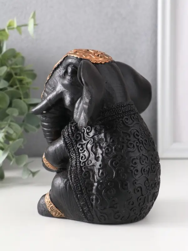 Фигура «Слон индийский большой», 14×12×12 см, чёрная