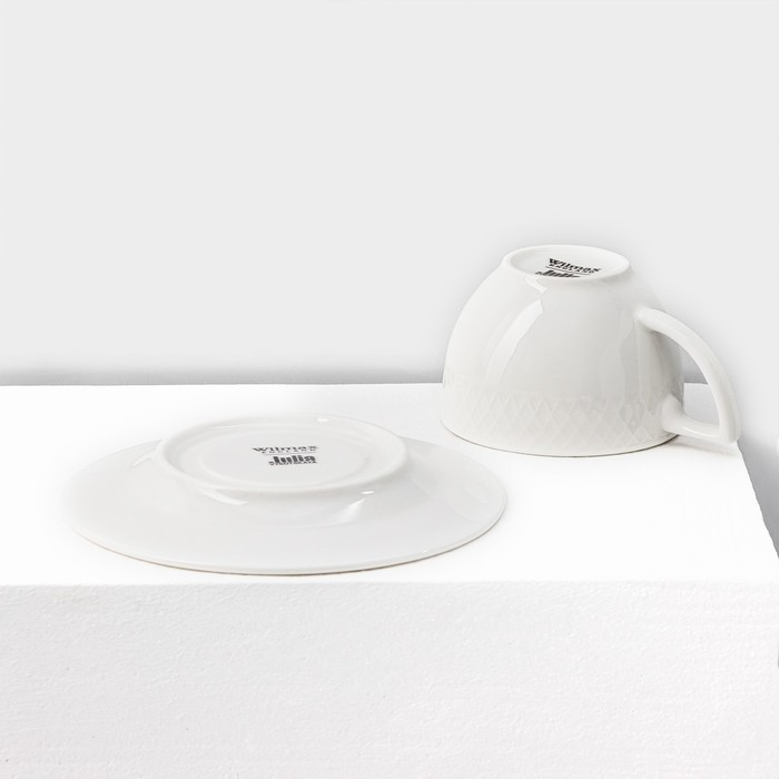 Набор кофейный фарфоровый на 6 персон Wilmax «Юлия Высоцкая», 12 предметов: 6 чашек 170 мл, 6 блюдец d=14,1 см, цвет белый Набор кофейный фарфоровый на 6 персон Wilmax «Юлия Высоцкая», 12 предметов: 6 чашек 170 мл, 6 блюдец d=14,1 см, цвет белый