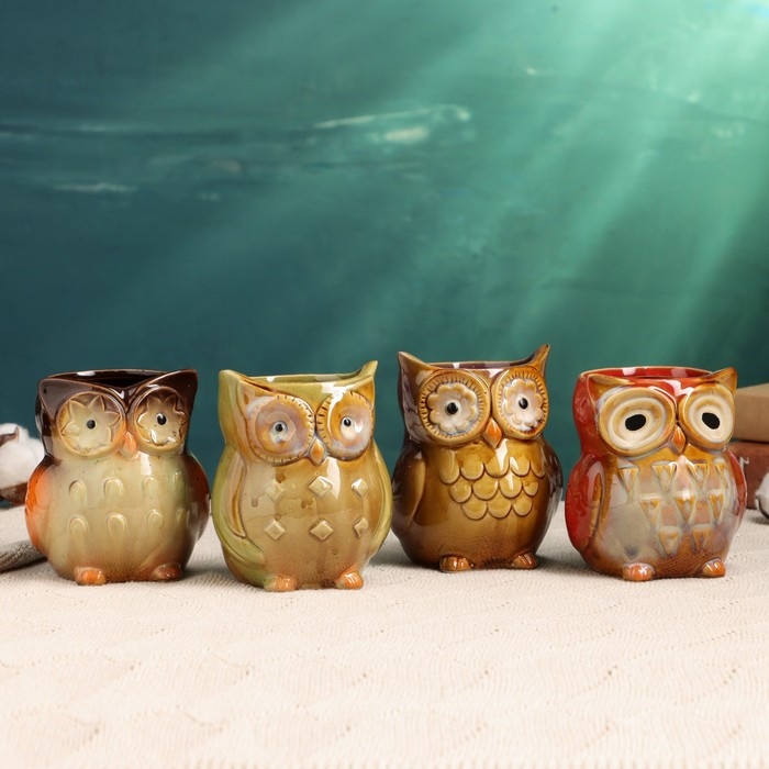 Набор кашпо  Набор кашпо "Филин" 10х8х8см, МИКС