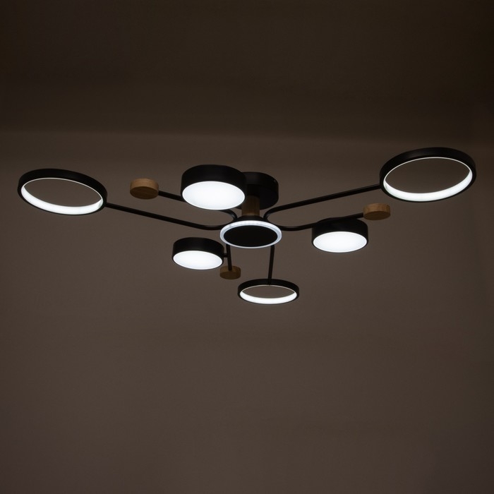 Люстра с ПДУ 2298/7BK LED 156Вт 3000-6000К черный 105х99х15 см BayerLux