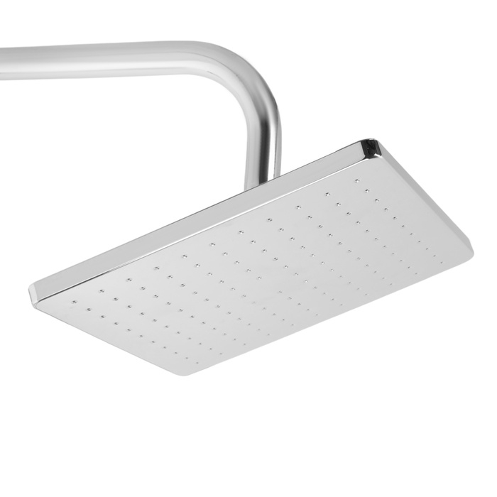 Душевая система ZEIN Z1001, тропическая и ручная лейка, шланги, стойка, мыльница, хром Душевая система ZEIN Z1001, тропическая и ручная лейка, шланги, стойка, мыльница, хром