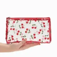 Косметичка женская Cherries, для бассейна, прямоугольная, прозрачная