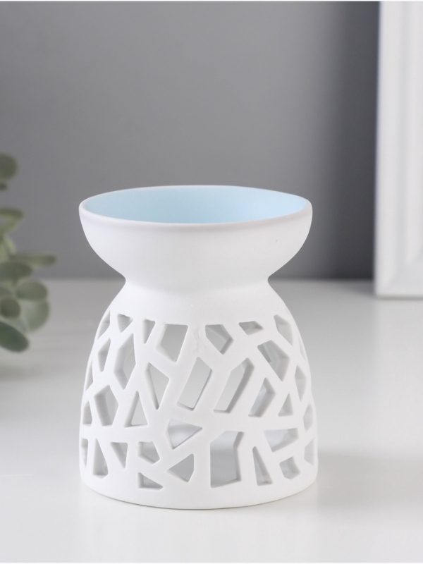 Аромалампа керамика Аромалампа керамика "Необычная геометрия" белый 8х8х9,3 см