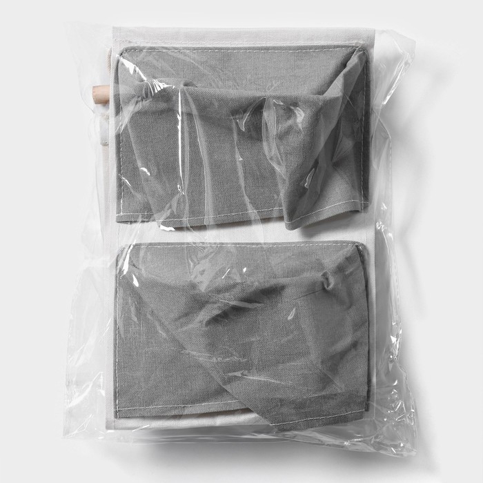 Органайзер подвесной с карманами LaDо́m, 3 отделения, 59×20 см, цвет серый Органайзер подвесной с карманами LaDо́m, 3 отделения, 59×20 см, цвет серый