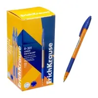 Ручка шариковая автоматическая ErichKrause R-301 Matic&Grip Amber, узел 0.7 мм, синяя, резиновый упор