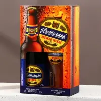 Подарочный набор ЧИСТОЕ СЧАСТЬЕ «Настоящий мужик!»: гель для душа 500 мл и стакан для пива 500 мл