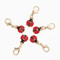 Шарм для браслета на карабине &laquo;Божья коровка&raquo;, красно-чёрный в золоте