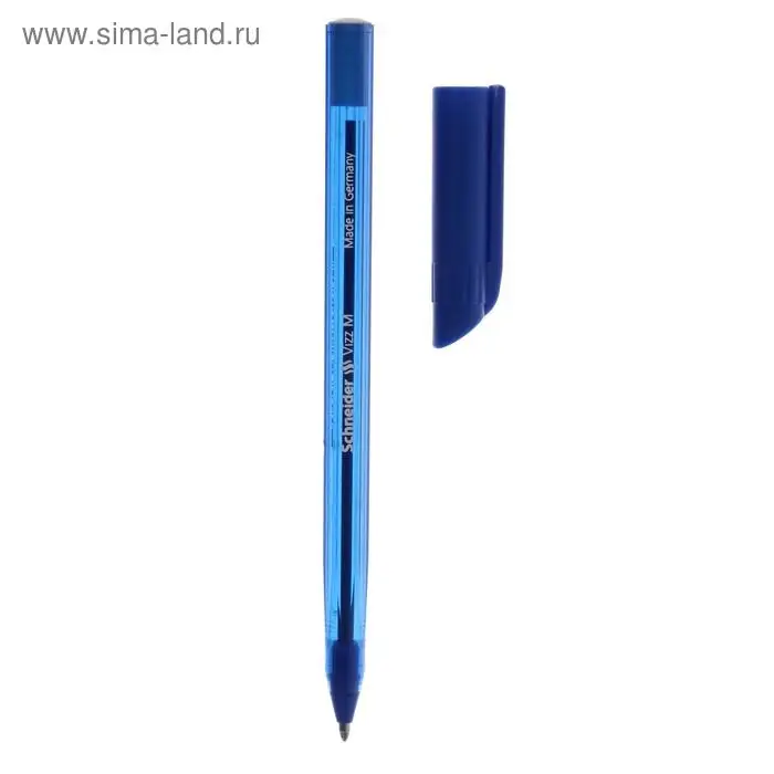 Ручка шариковая Schneider Vizz M, 1.0 мм, чернила синие, увеличенный запас чернил, корпус из переработанного пластика