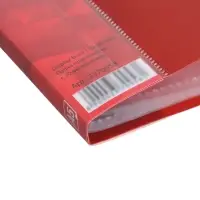 Папка с 20 вкладышами А5, 500 мкм, Calligrata, 9 мм, карман на корешке, красная
