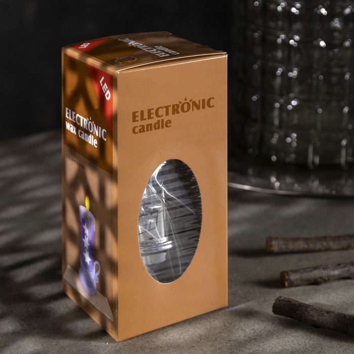 Светодиодная фигура «Свеча с ёлкой» 9 × 15 × 7 см, пластик, батарейки AG13х3 (в комплекте), свечение тёплое белое