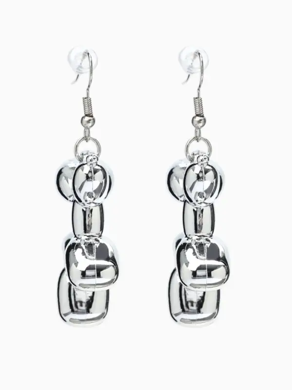 Серьги металл &laquo;Собачка&raquo;, из воздушного шара, цвет серебро