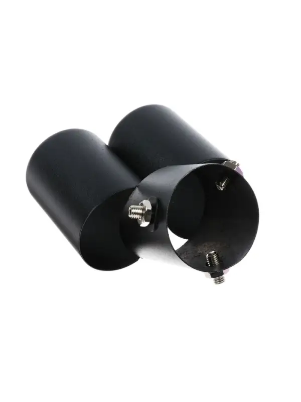 Насадка на глушитель двойная 15&times;12.5 см, посадочный 61 мм, черный мат