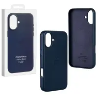 Чехол iPh 16 Plus Leather Case 100% ORG (MagSafe) c LOGO Blue