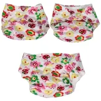Многоразовый подгузник с 3-х слойным вкладышем Крошка Я &laquo;Цветочки&raquo;, 3-15 кг