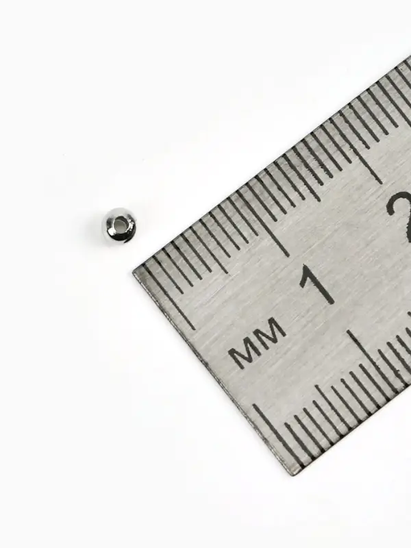 Кримп - зажимная бусина СМ-370, набор 30 шт. 3.2 мм, цвет серебро