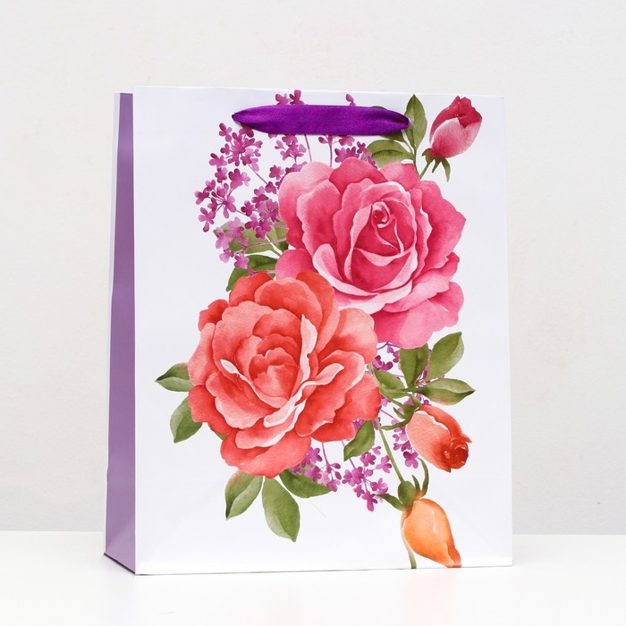 Пакет ламинированный  Пакет ламинированный "Красочные пионы" 26x32x12